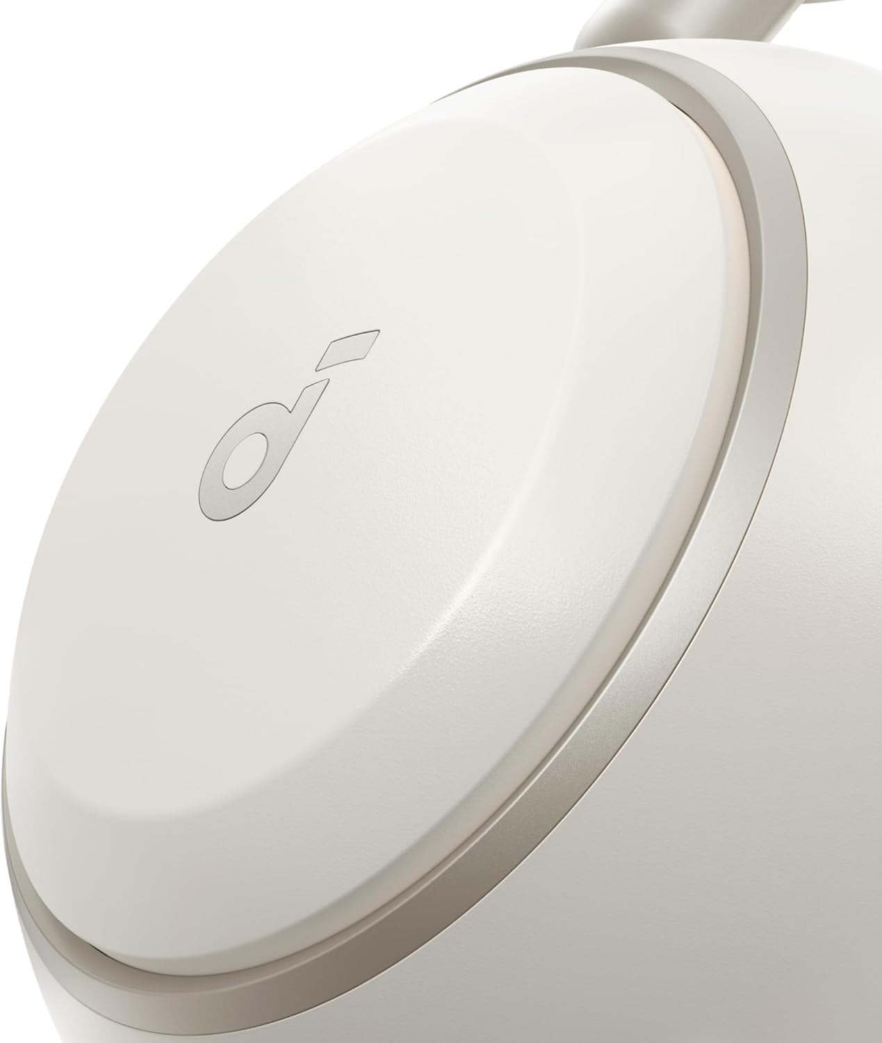 Left. Soundcore - by Anker Space 2 Wireless Bluetoth Noise Cancelling Over-the-Ear Headphones with 50H ANC Playtime and All-Day Comfort - Linen White.