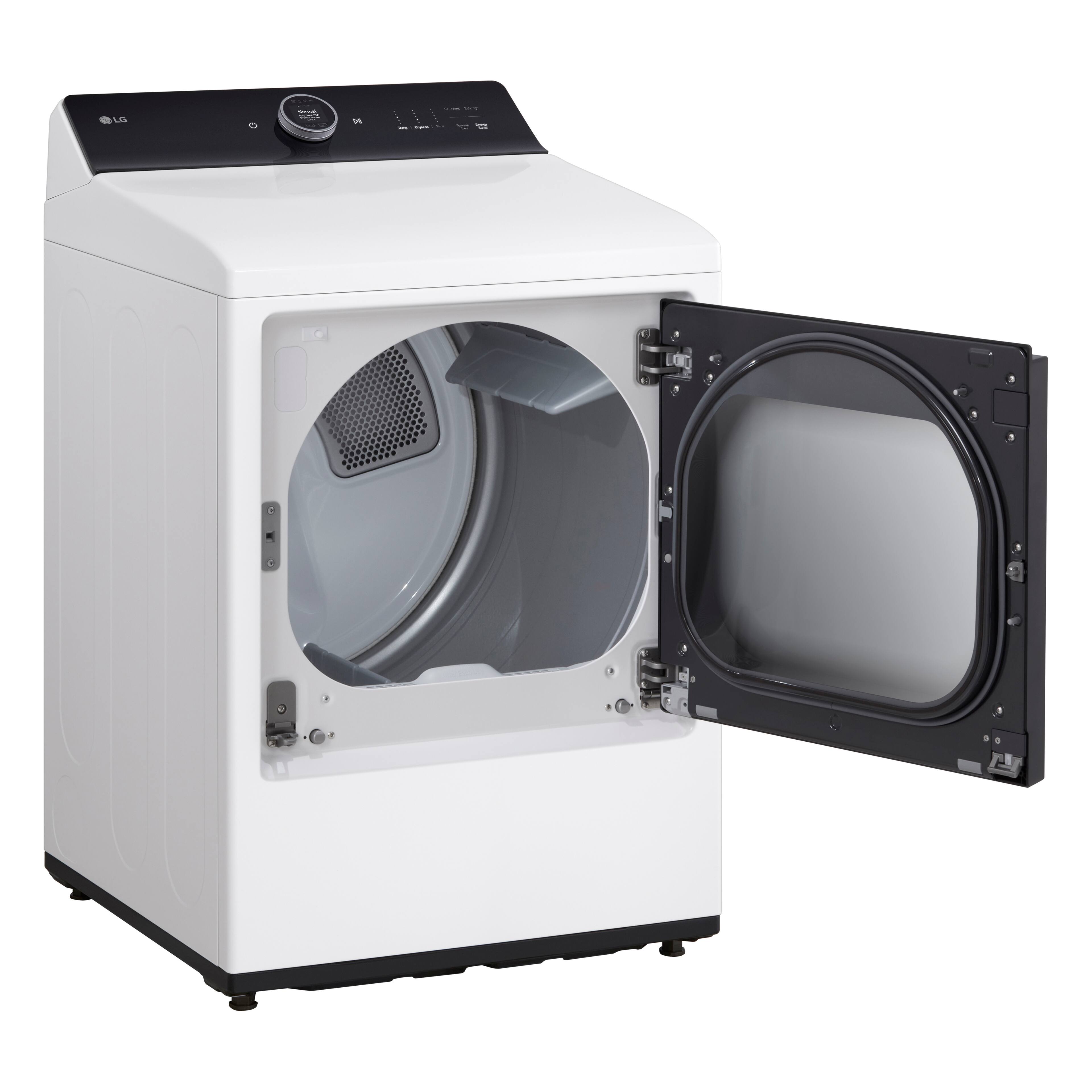 Alt View 9. LG - 7.3 Cu. Ft. Smart Electric Dryer with Steam and EasyLoad Door - Alpine White.