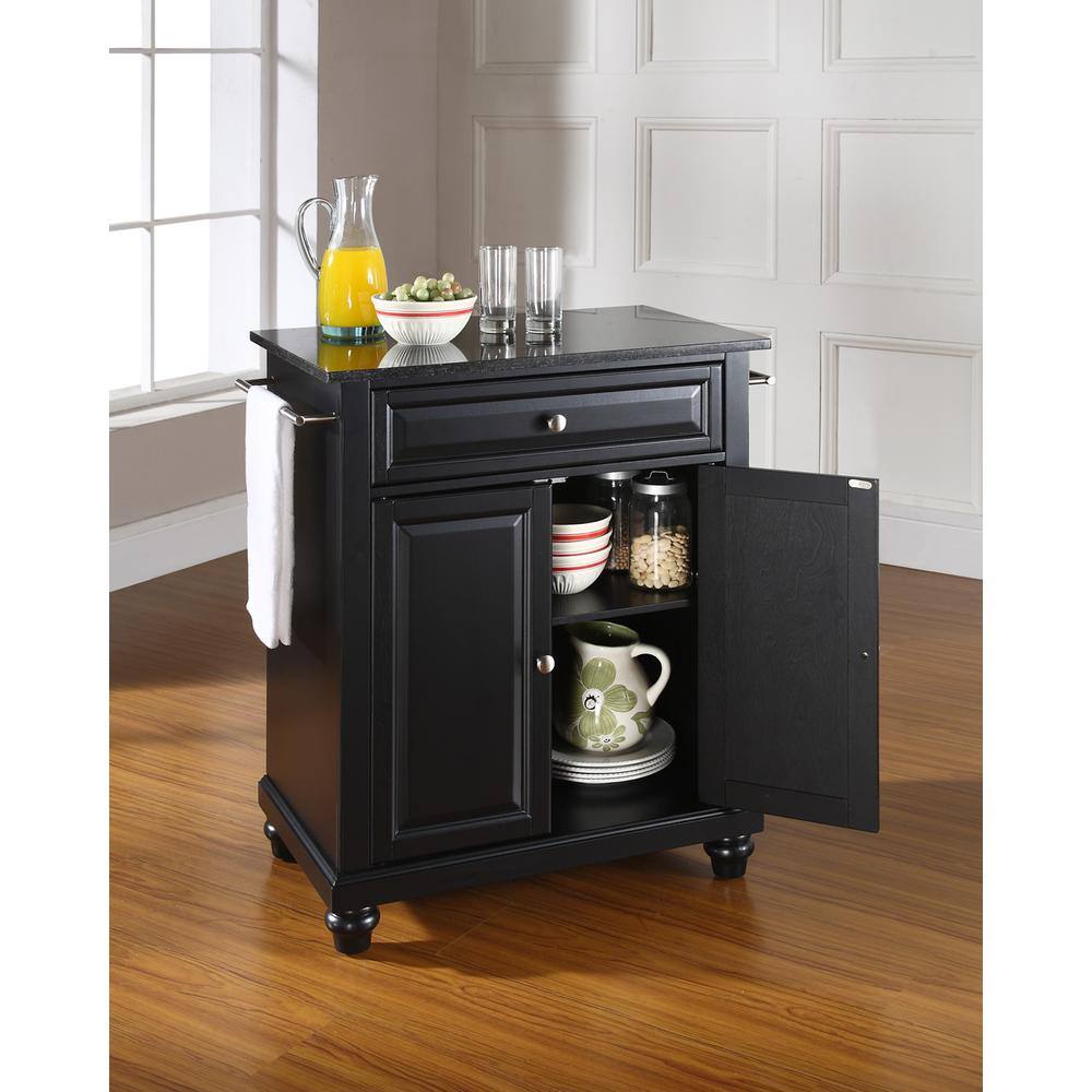Angle. Crosley Furniture - Cambridge Granite Top Portable Kitchen Island/Cart - Black.