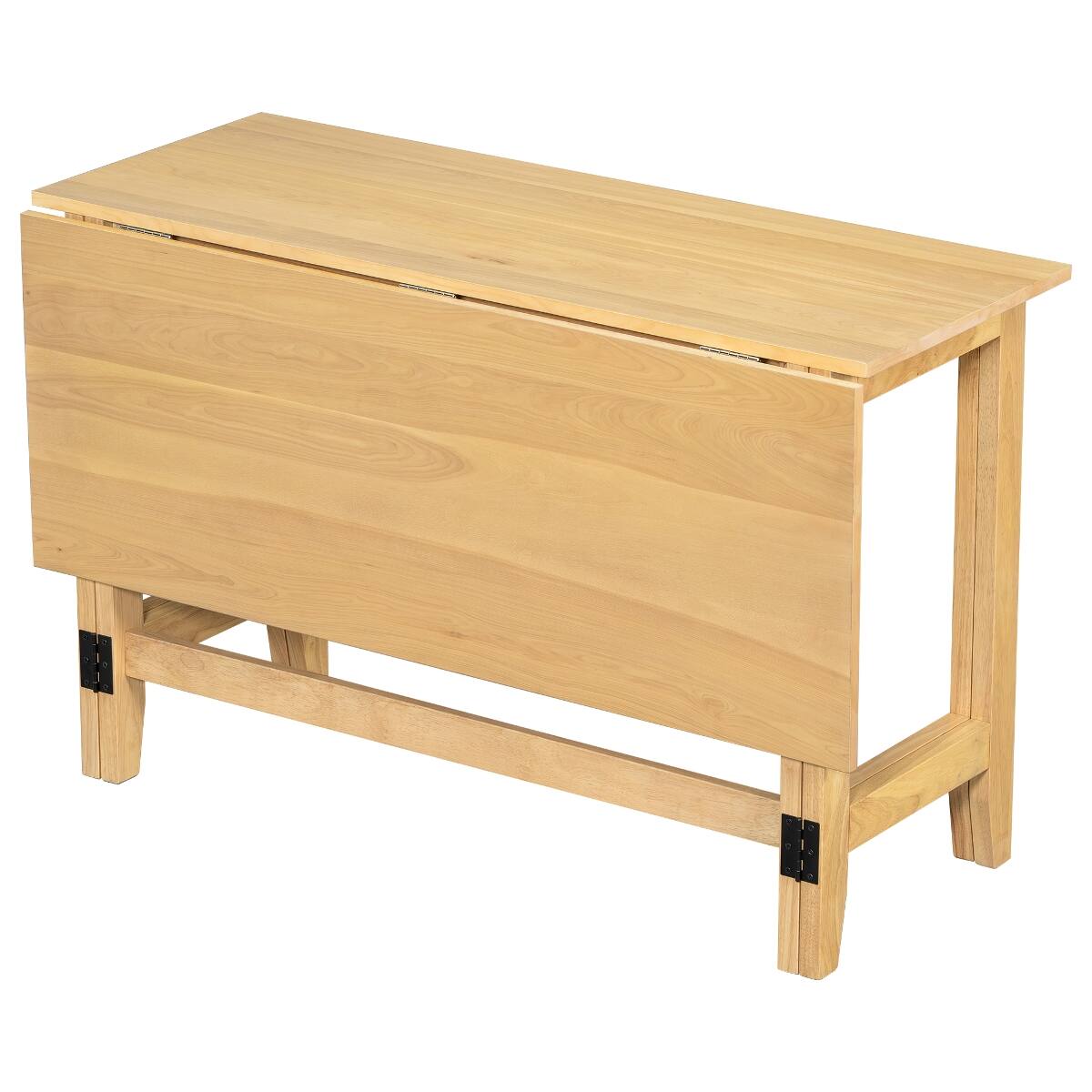 Alt View 1. Loheer - Loheer Extendable Farmhouse Dining Table with Drop Leaf for Small Spaces - Natural.