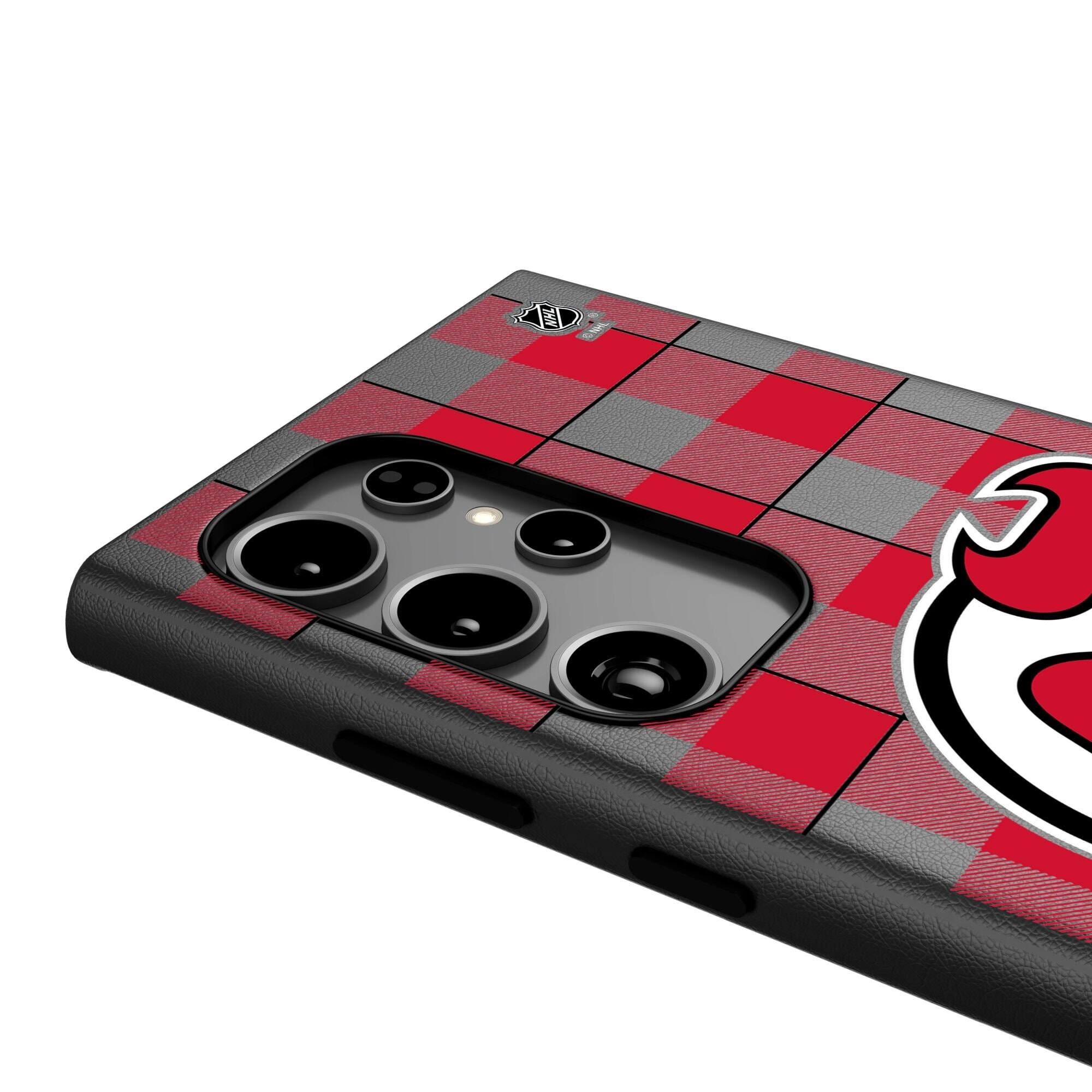 Alt View 3. Keyscaper - New Jersey Devils Plaid Galaxy Magnetic Bump Case - S24 - Black.