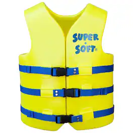 TRC Recreation - Super Soft Small Life Jacket Vinyl Coated Foam Swim Vest - Yellow