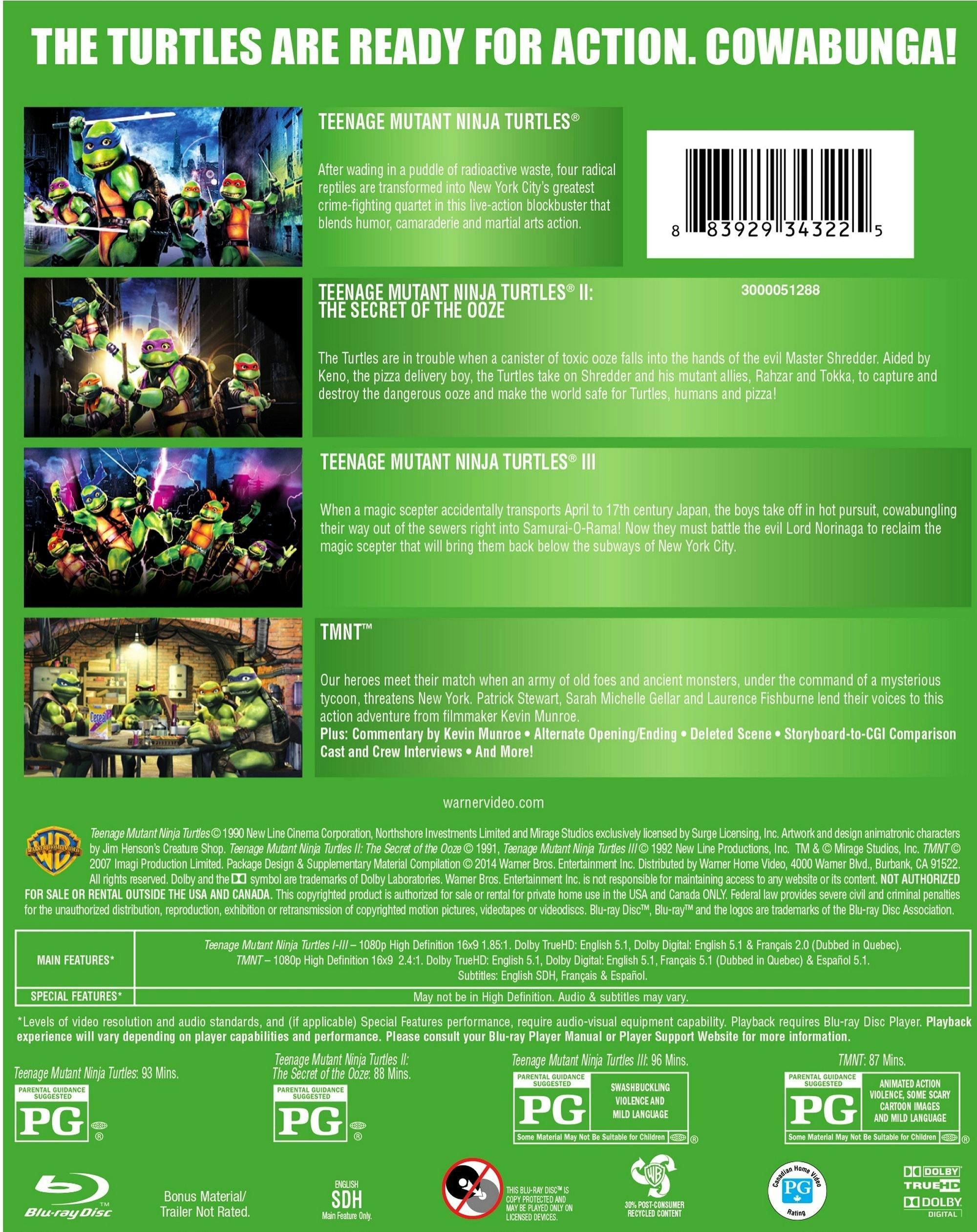 Back. Teenage Mutant Ninja Turtles Film Collection [Blu-ray].
