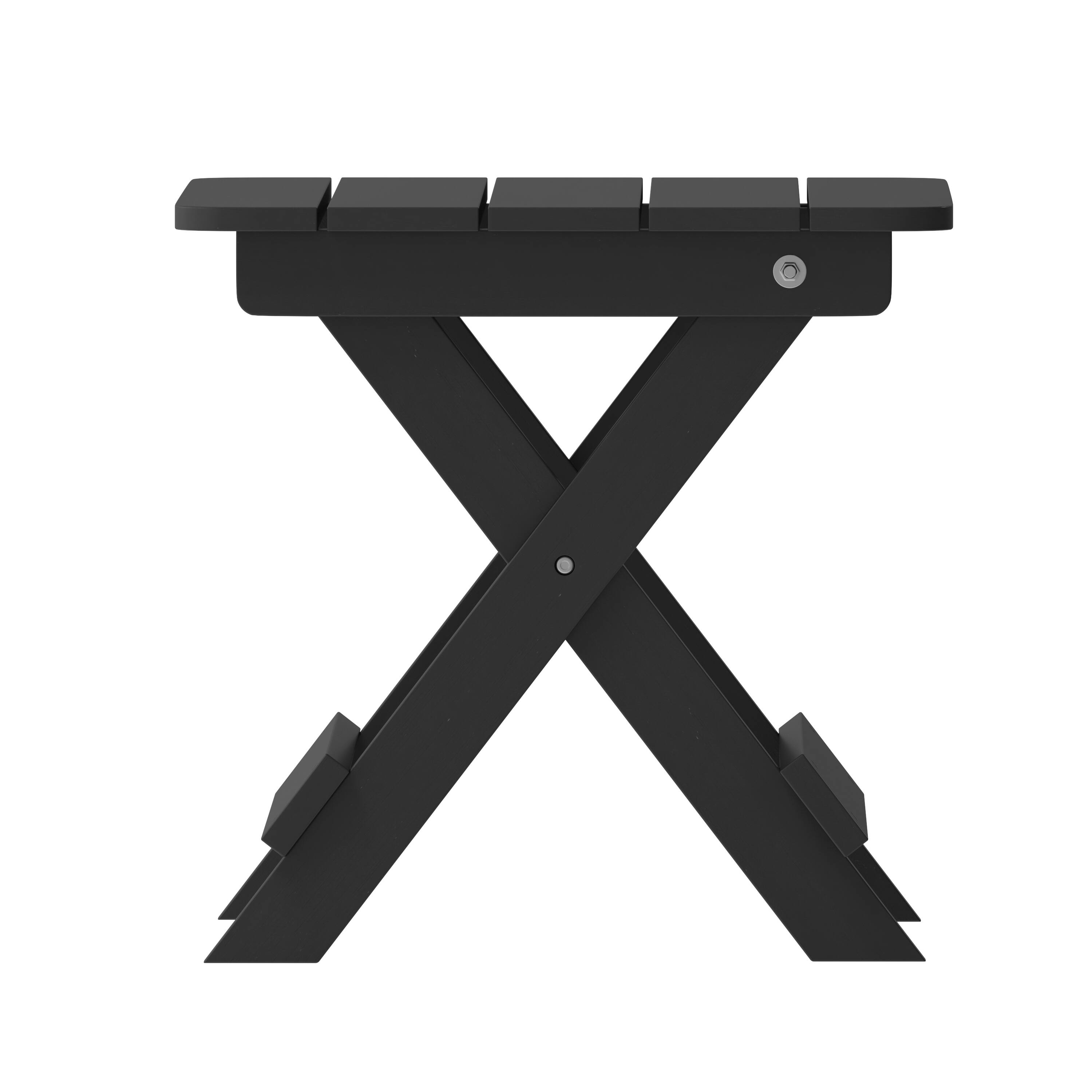 Alt View 8. Emma + Oliver - Haley Portable Folding HDPE Adirondack Side Table for Indoor/Outdoor Use - Black.