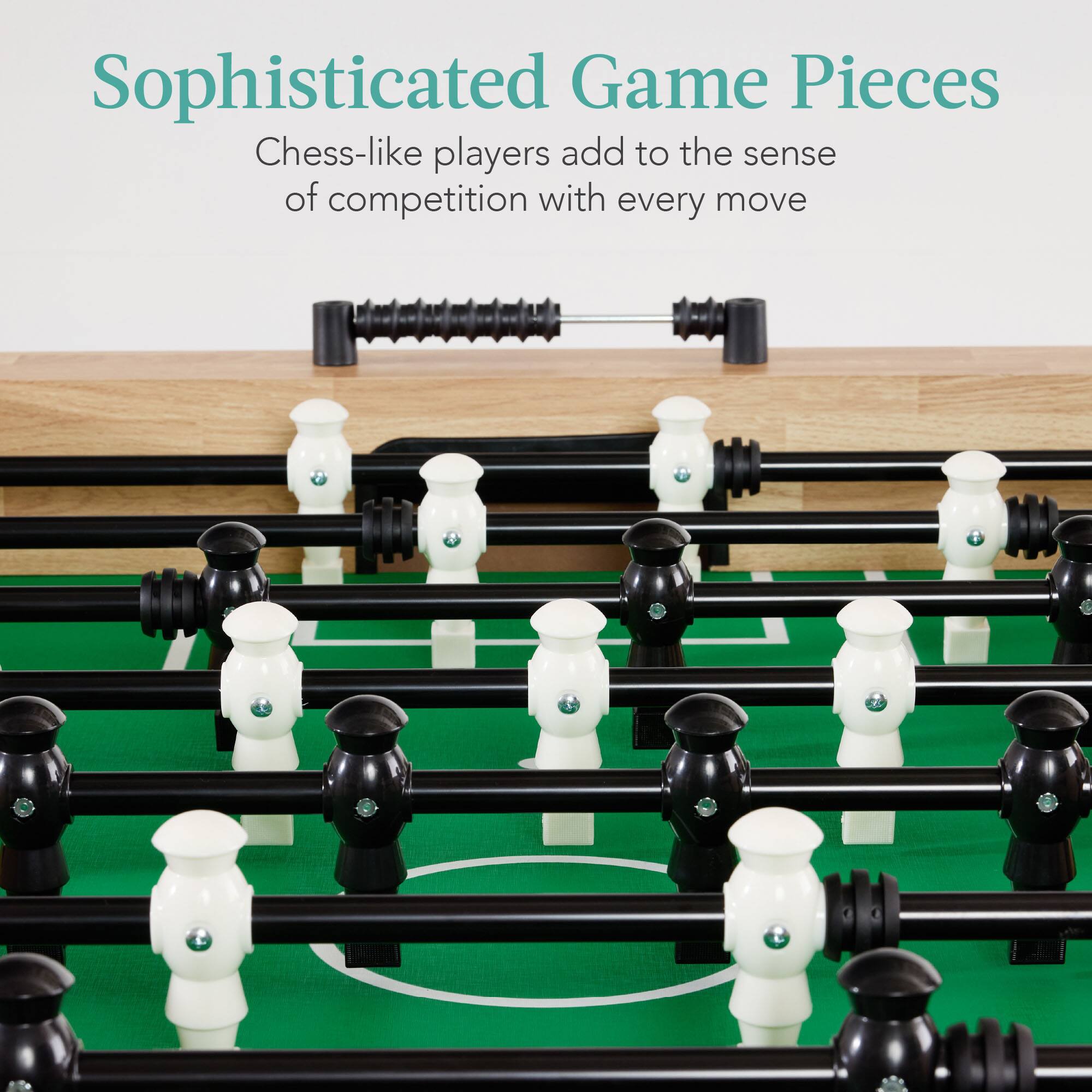 Sophisticated Game Pieces

Chess-like players add to the sense of competition with every move