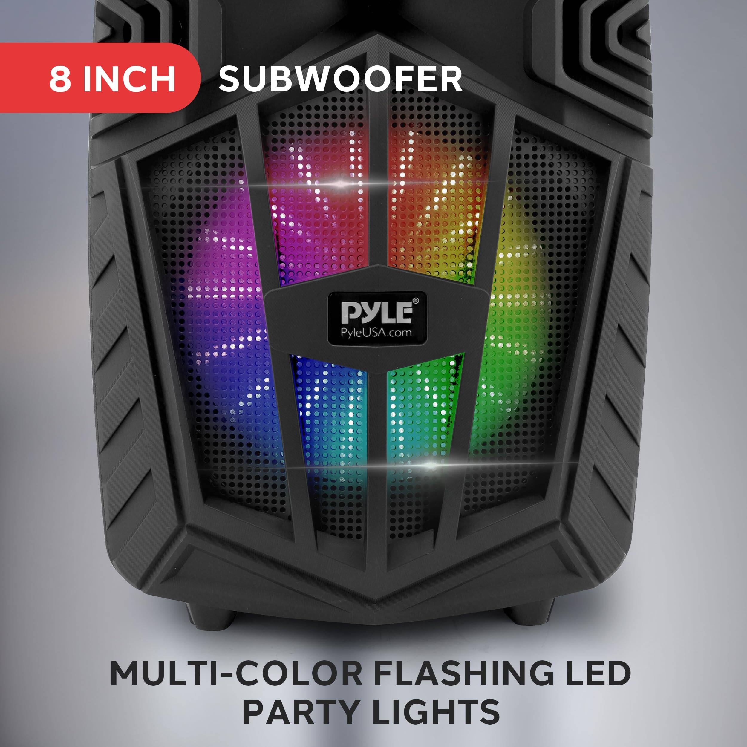 8 INCH SUBWOOFER

PYLE
PyleUSA.com

MULTI-COLOR FLASHING LED PARTY LIGHTS