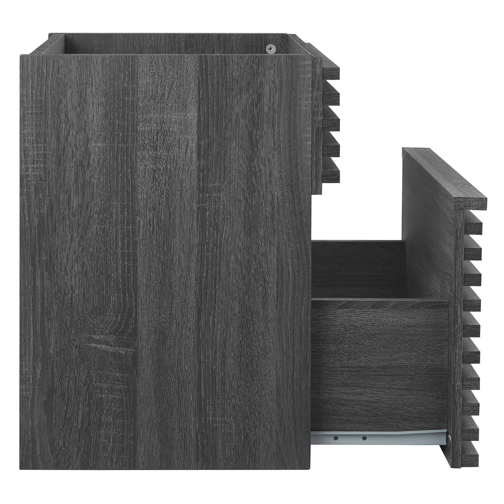 Alt View 2. Modway - Render Wall-Mount Bathroom Cabinet Basin Not Included - Charcoal.