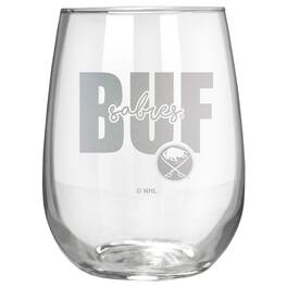 Great American Products - Buffalo Sabres Etched 17oz. City Stemless Wine Glass - Multicolor