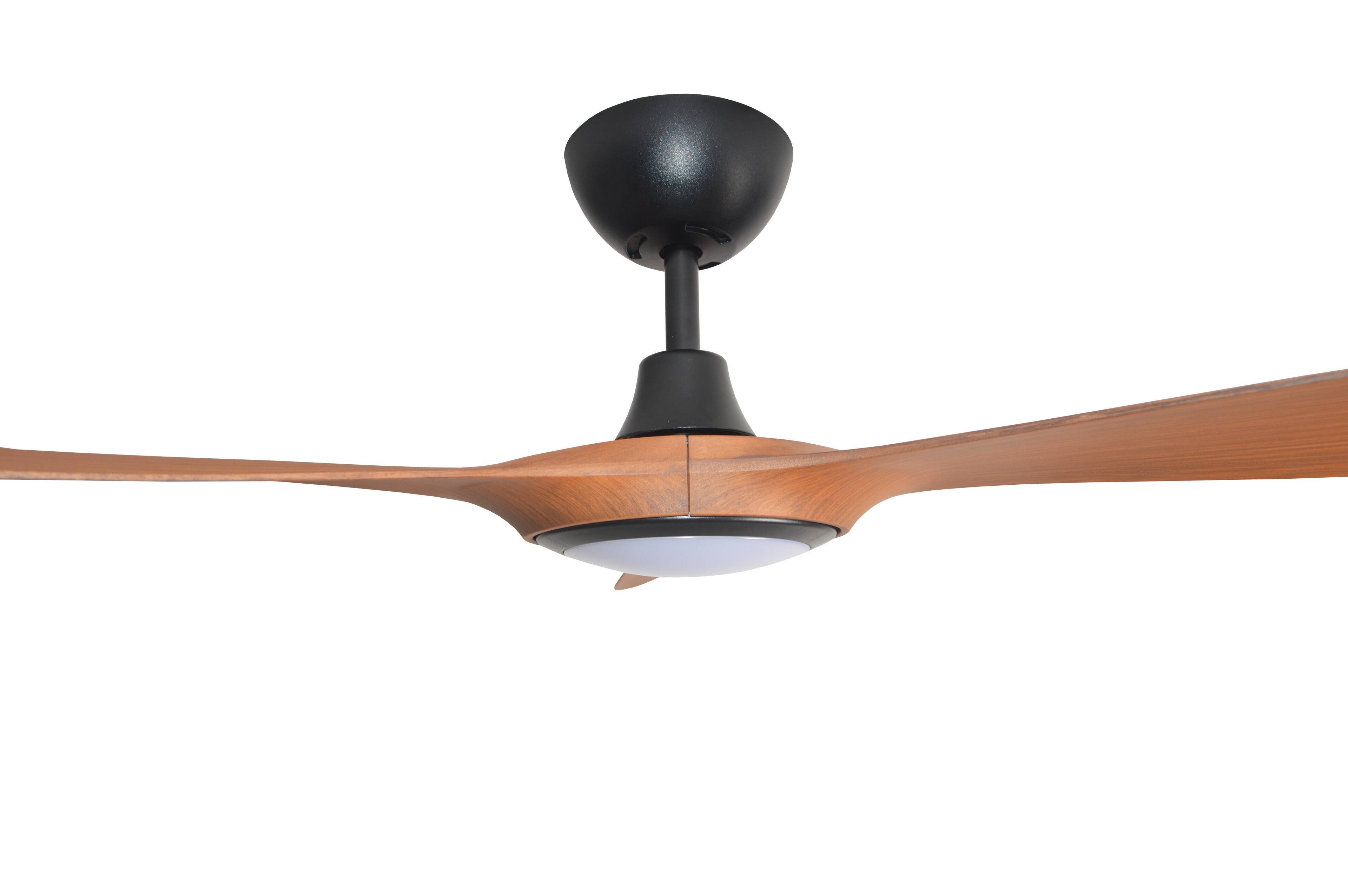 Alt View 4. ENLIGHT - 56" Smart Ceiling Fan, IP66 Outdoor & Coastal, CCT & Dimmable LED, Durable, Efficient & Quiet DC Motor, Matter, 3 Blades - Teak Woodgrain.