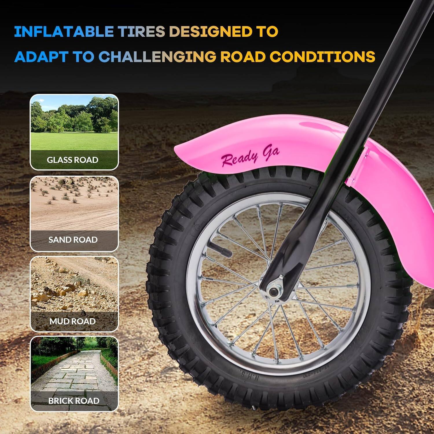 INFLATABLE TIRES DESIGNED TO ADAPT TO CHALLENGING ROAD CONDITIONS

- GLASS ROAD
- SAND ROAD
- MUD ROAD
- BRICK ROAD
