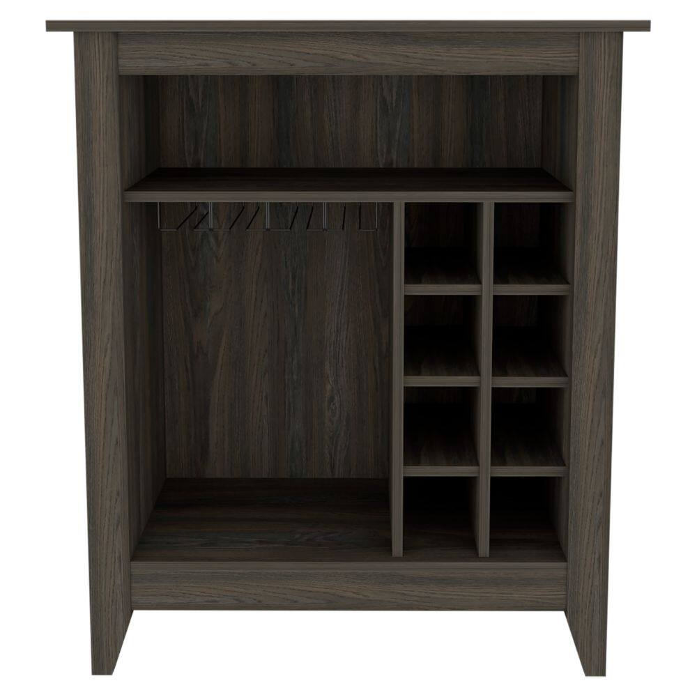 Angle. TinyHomie - Essential Bar Cabinet One Open Shelf Six Built-in Wine Rack One Drawer -Espresso.