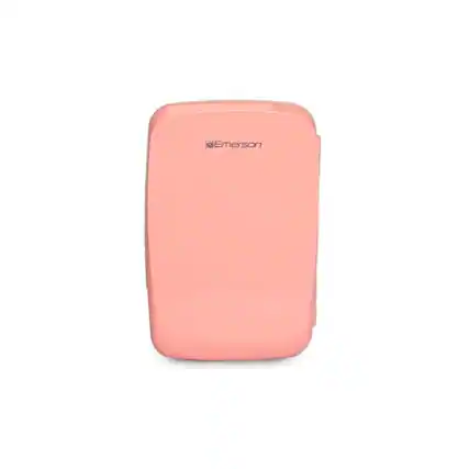 Front. Emerson - EFC-5000 Portable Mini Fridge Cooler for 6 Cans, Compact 4L Capacity - Pink.