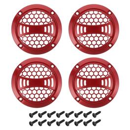 Unique Bargains - 4pcs 2" Speaker Grill Mesh Plastic Woofer Guard Protector Plastic Frame with Screws for Home Audio Car Speaker - Red