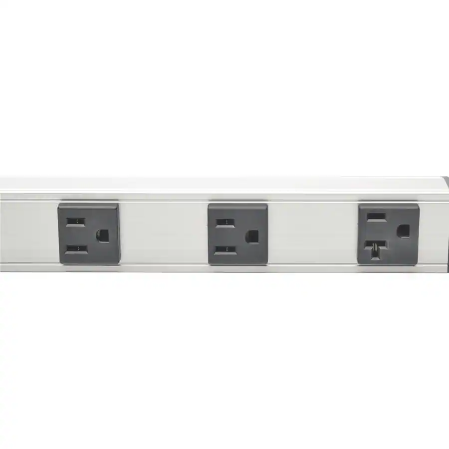 Alt View 3. Tripp Lite - Eaton Tripp Lite Series 12-Outlet Power Strip with Surge Protection, (10-15A & 2-20A), 15 ft. (4.57 m) Cord, 1650 - Black.