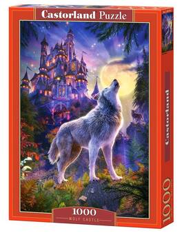 1000 Piece Jigsaw Puzzle, Wolf Castle, Fantasy Puzzle, Castle at night, Adult Puzzle, Castorland C-104178-2 - Red