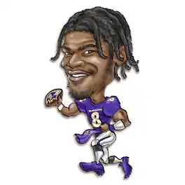 Sporticulture - Lamar Jackson Baltimore Ravens Metal Caricature Wall Art - Purple