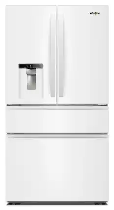Front. Whirlpool - 36 in. Wide 29 cu. ft. Family-Sized Capacity French Door Refrigerator with Flexible Temperature Drawer - White.