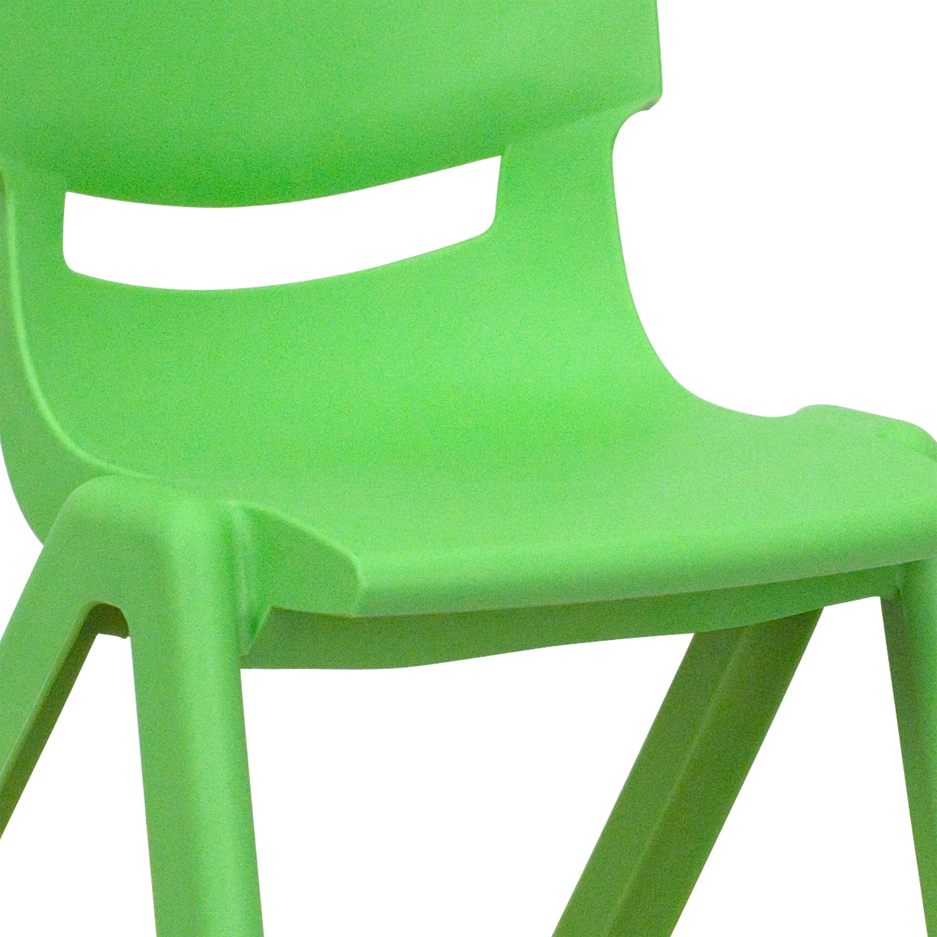 Alt View 9. Emma + Oliver - 2 Pack Plastic Stackable School Chair with 12"H Seat, Preschool Seating - Green.