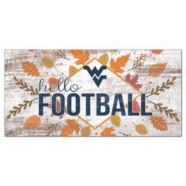 Fan Creations - West Virginia Mountaineers 6'' x 12'' Hello Football Wall Art - White