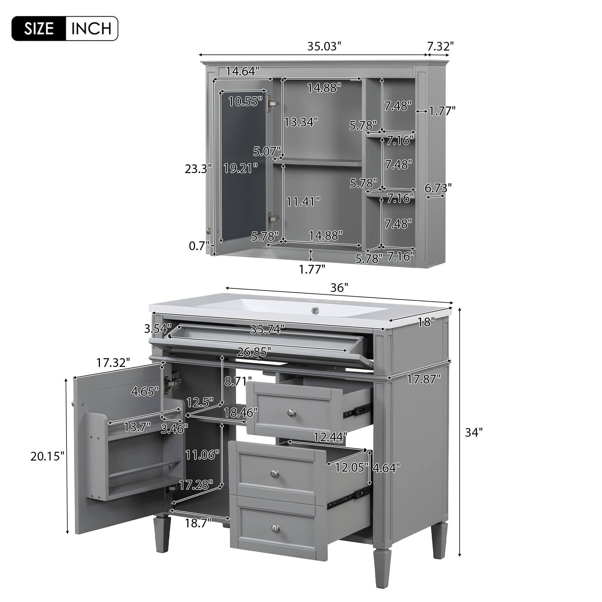 SIZE INCH  
35.03" 7.32" 14.64" 14.88" 10.55" 7.48" 1.77" 13.34" 5.78" 7.16" 5.07" 23.3" 19.21" 7.48" 5.78" 6.73" 11.41" 7.16" 7.48" 5.78" 14.88" 0.7" 5.78" 7.16" 1.77" 36" 3.54" 35.74" 1-8" 20.15" 26.85" 17.32" 8.71" 4.65" 12.5" 18.46" 13.7" 3.46" 11.06" 17.28" 1