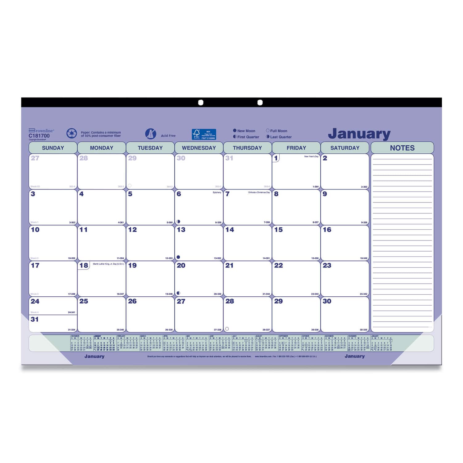 Rediform - Office Products Monthly Desk Pad Calendar 12 Month January 2026 to December 2026