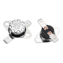 Unique Bargains - KSD301 Thermostat 20°C/68°F 10A Normally Open N.O Adjust Snap Disc Temp Switch 2pcs Bakelite - Silver