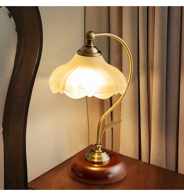 Alt View 2. Cluzine - Elegant Vintage Modern Chinese Style Table Lamp, 3 Color Warm Light Bedside Desk Lamp for Bedroom Office Decoration.