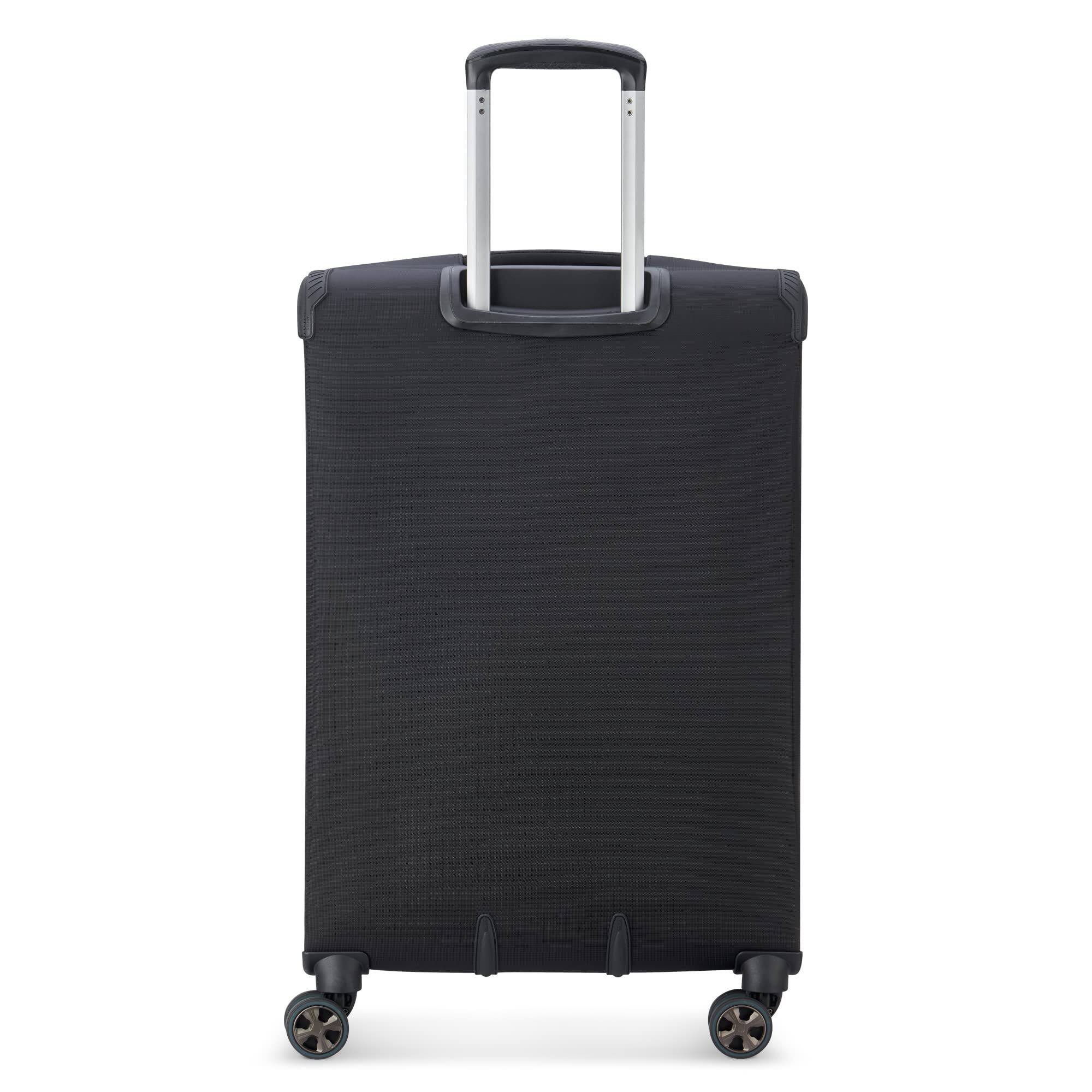 Left. Delsey - Delsey Helium DLX Checked Expandable Spinner- 25" Medium - Black.