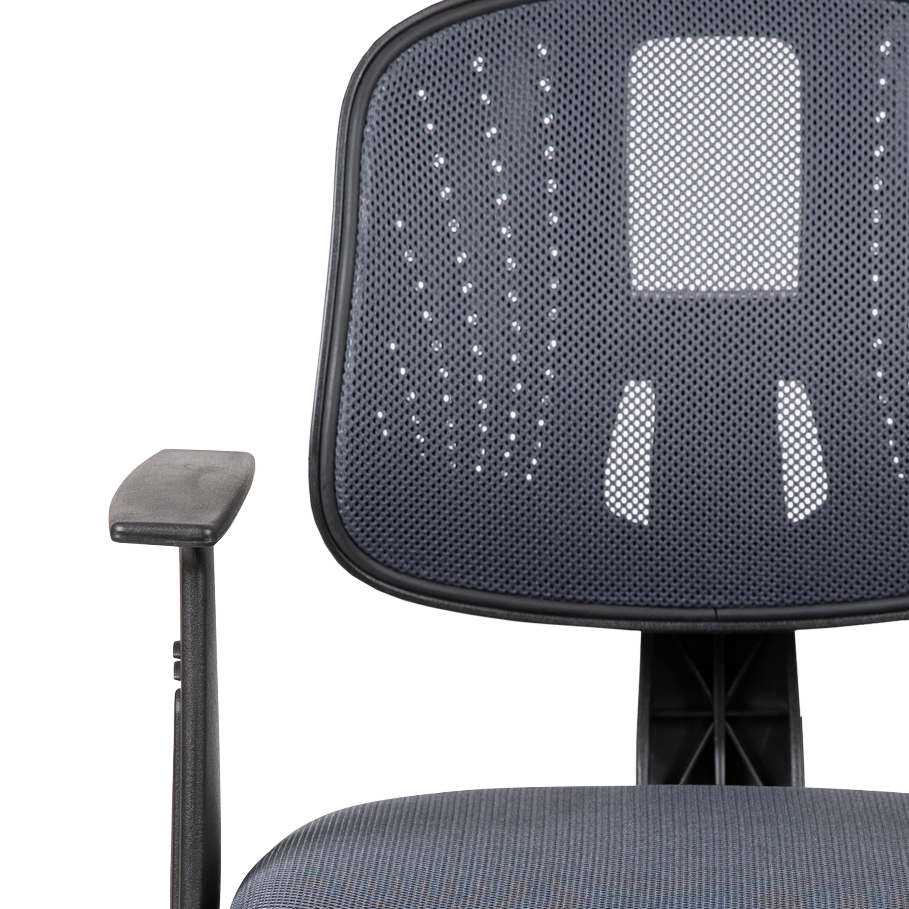 Alt View 10. Emma + Oliver - Pivot Back Mesh Swivel Task Office Chair with Arms - Gray.