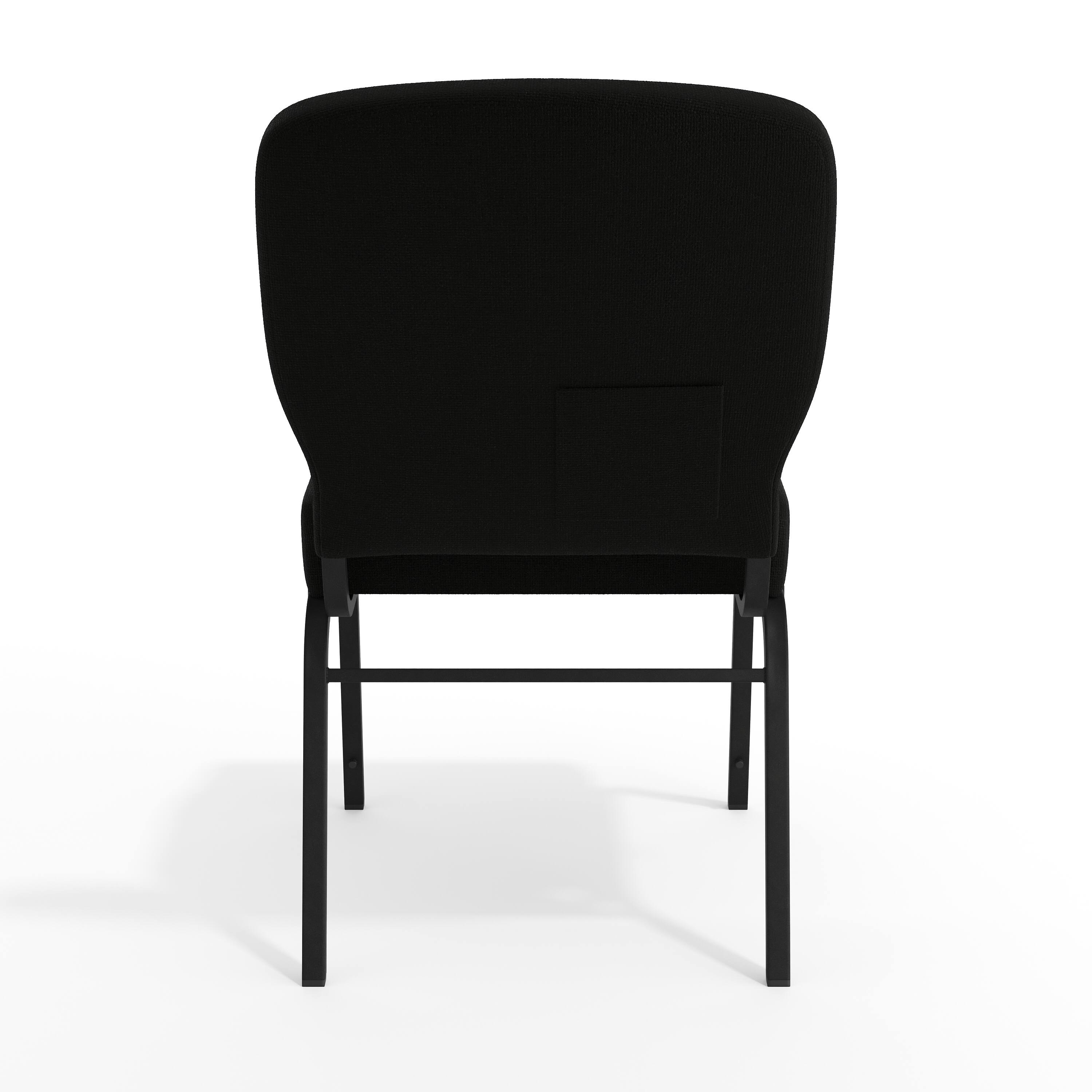 Alt View 7. Emma + Oliver - Signature Elite Church Chair - 20 in. Wide - Black Fabric/Black Frame.