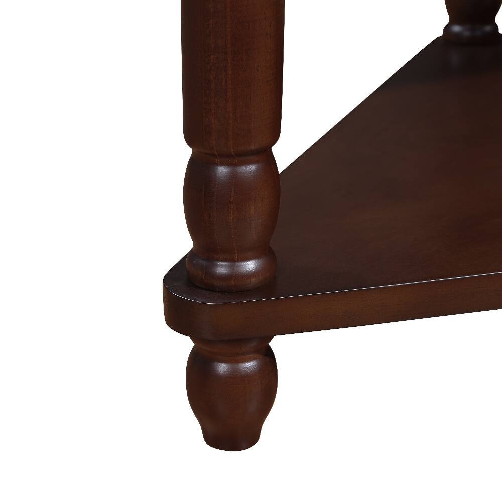 Alt View 6. Loheer - Loheer 33.8 Inch Small Triangle Corner Table 3 Tier Wood Corner Side Table with Solid Wood Legs Light Espresso - Light Espresso.