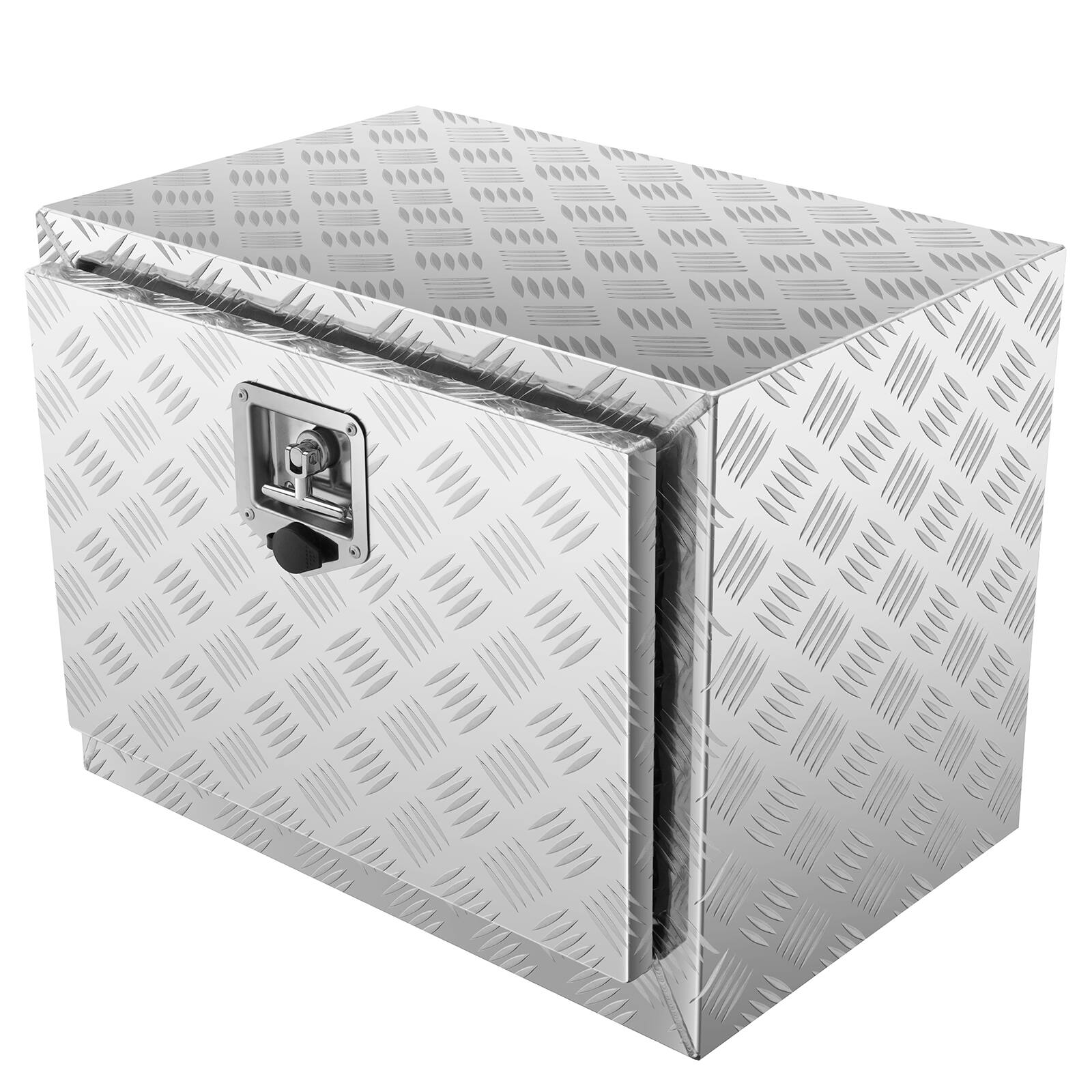 Back. LOVMOR - 24 Inch Aluminum Underbody Truck Box Waterproof Lockable Diamond Plate Storage for Truck Van Trailer.