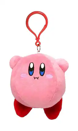 Front. Little Buddy - Kirby 3.5 Inch Plush Dangler | Hovering Kirby - Pink.