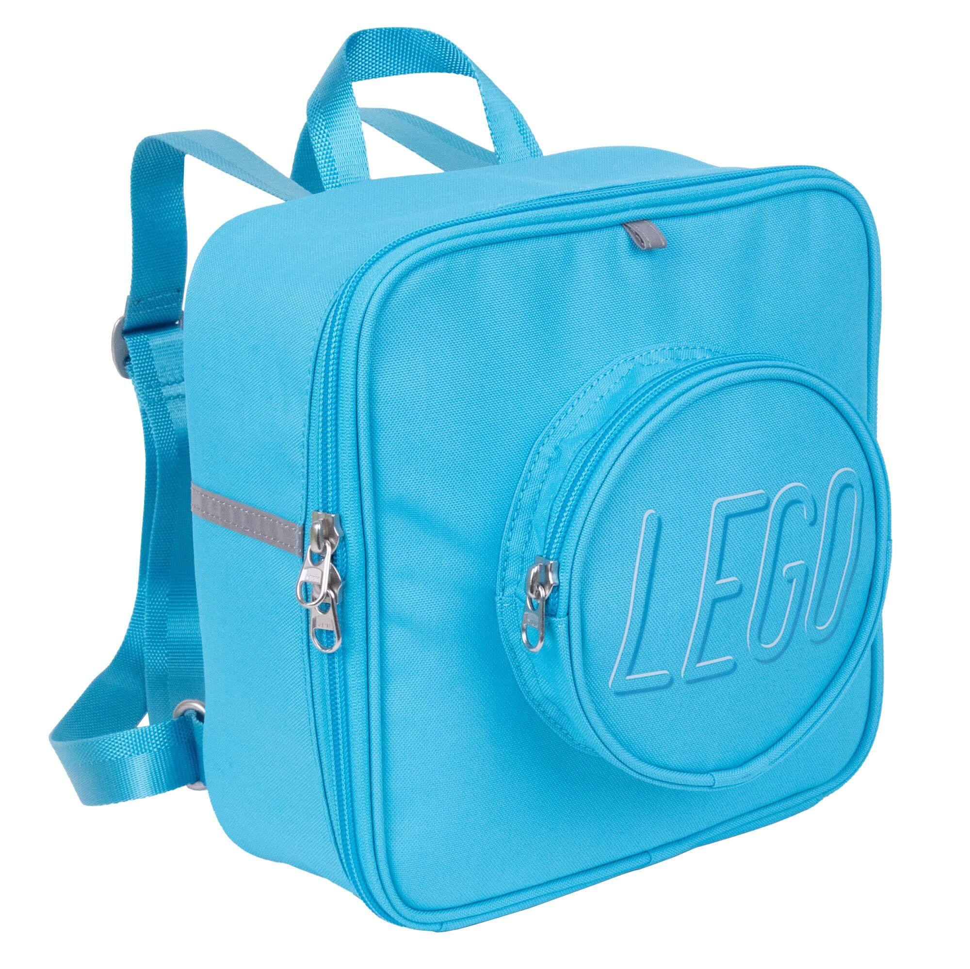 Angle. LEGO - LEGO Small Brick Backpack - Medium Azur.