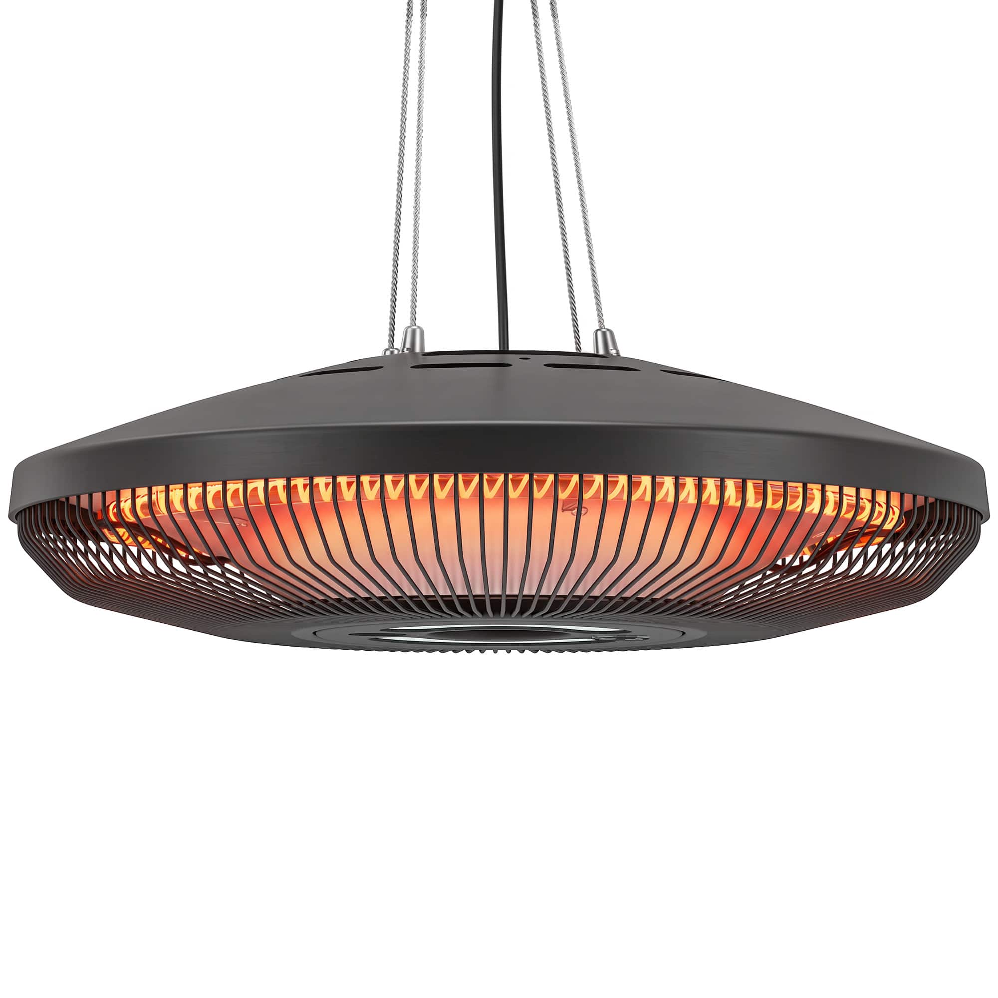 Outsunny - Hanging Patio Heater with LED Light - Black