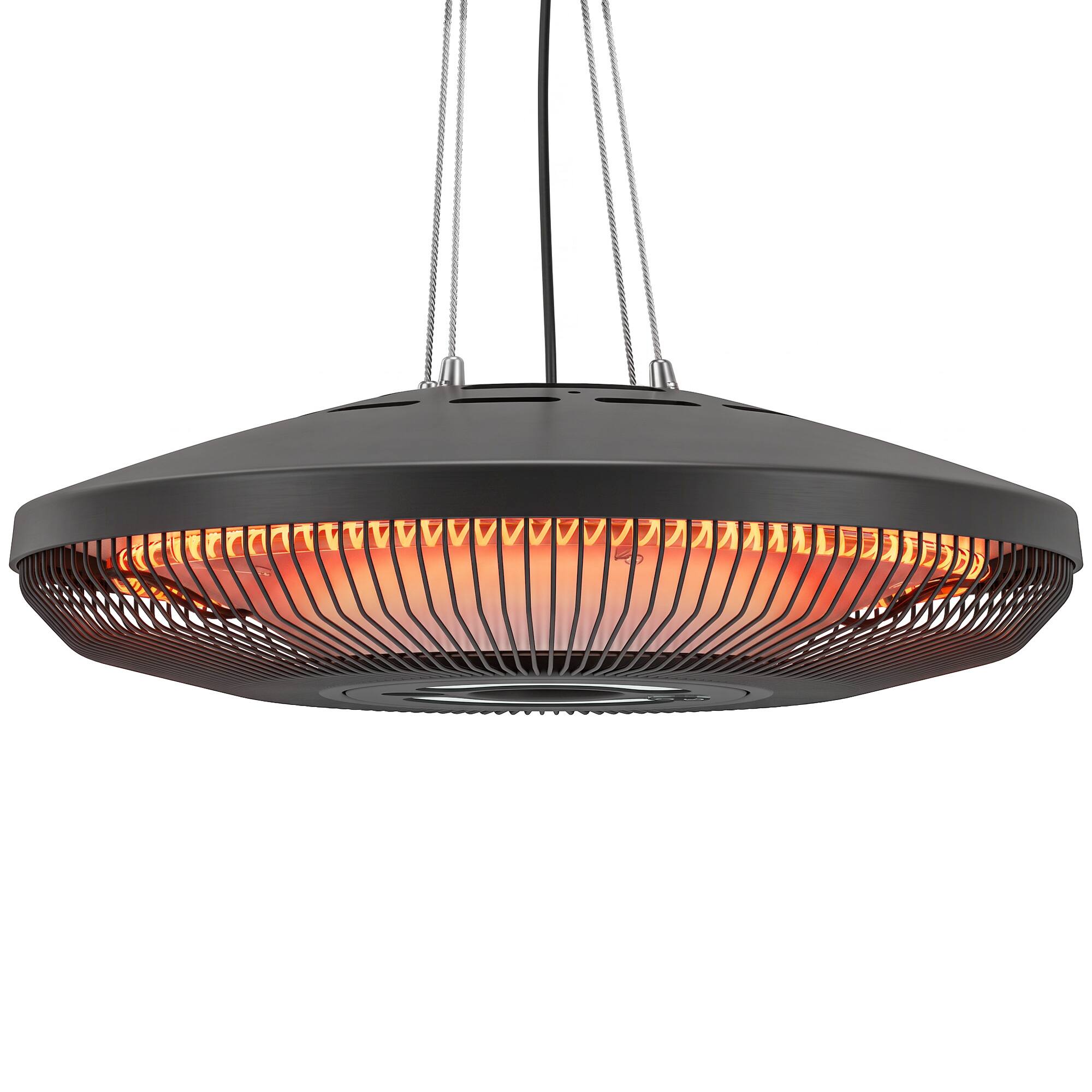 Outsunny - Hanging Patio Heater with LED Light - Black