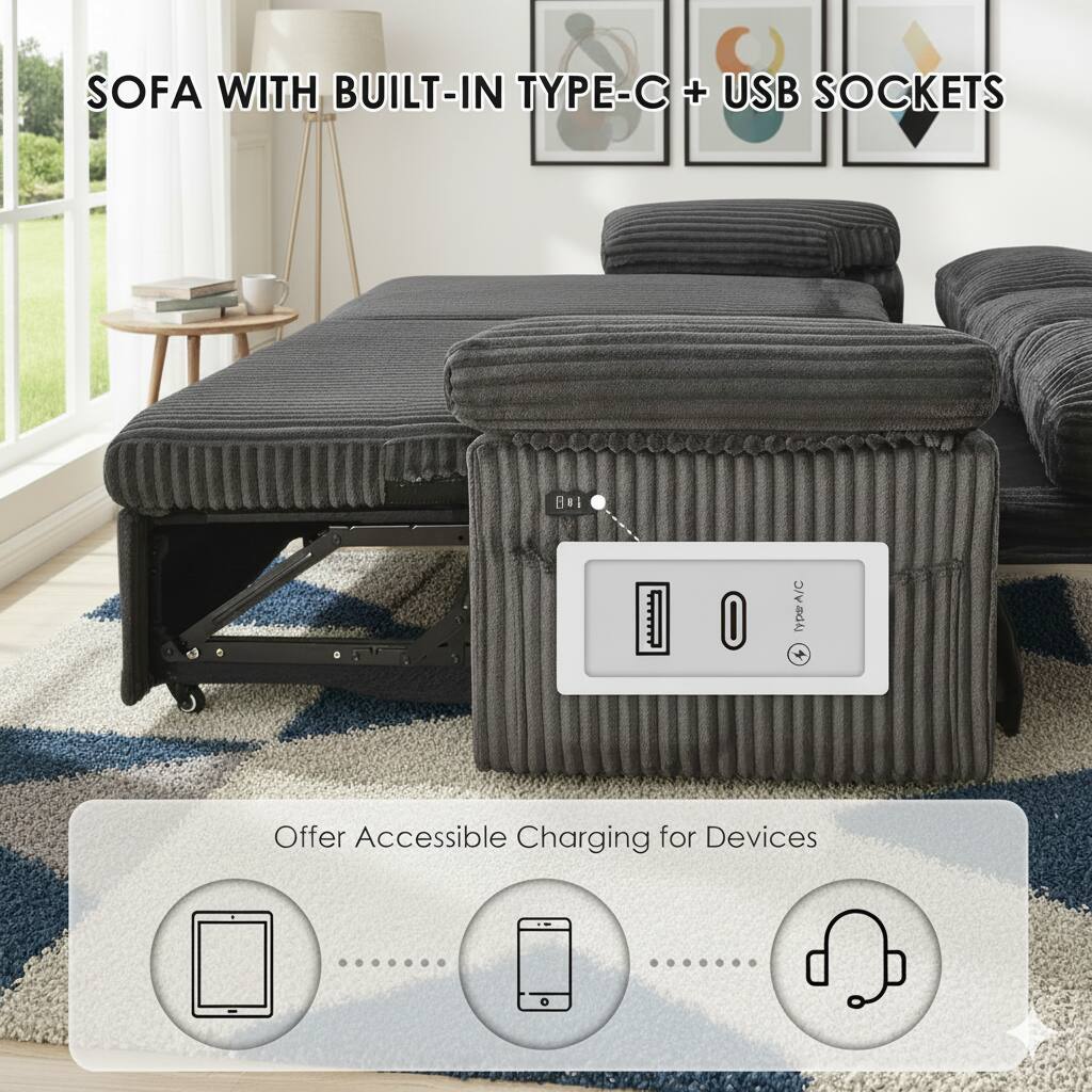 SOFA WITH BUILT-IN TYPE-C + USB SOCKETS

Offer Accessible Charging for Devices