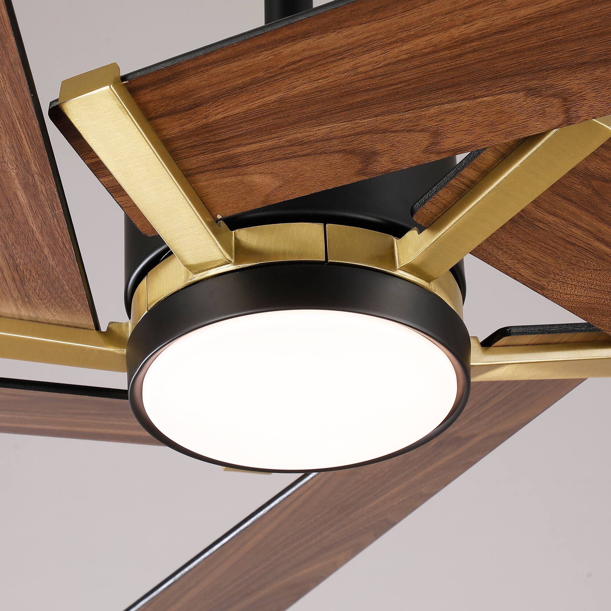 Alt View 10. Parrot Uncle - 60" Modern Gold LED Ceiling Fan with Remote Control and Reversible Blades - Gold.