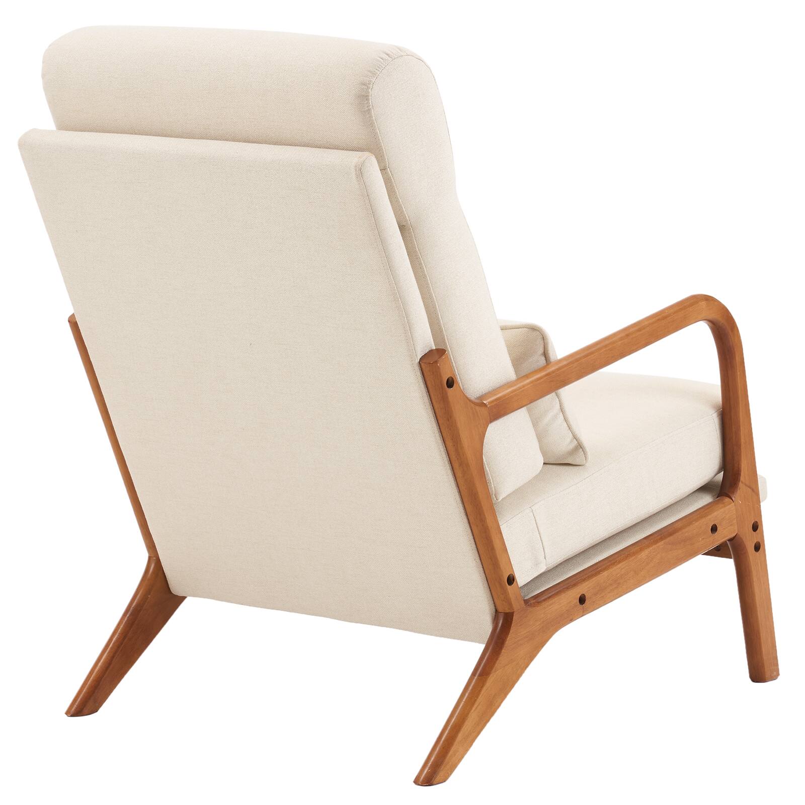 Alt View 6. SlickBlue - Armrest & Backrest Indoor Leisure Chair Comfortable Upholstered Lounge Chair for Home - Beige.