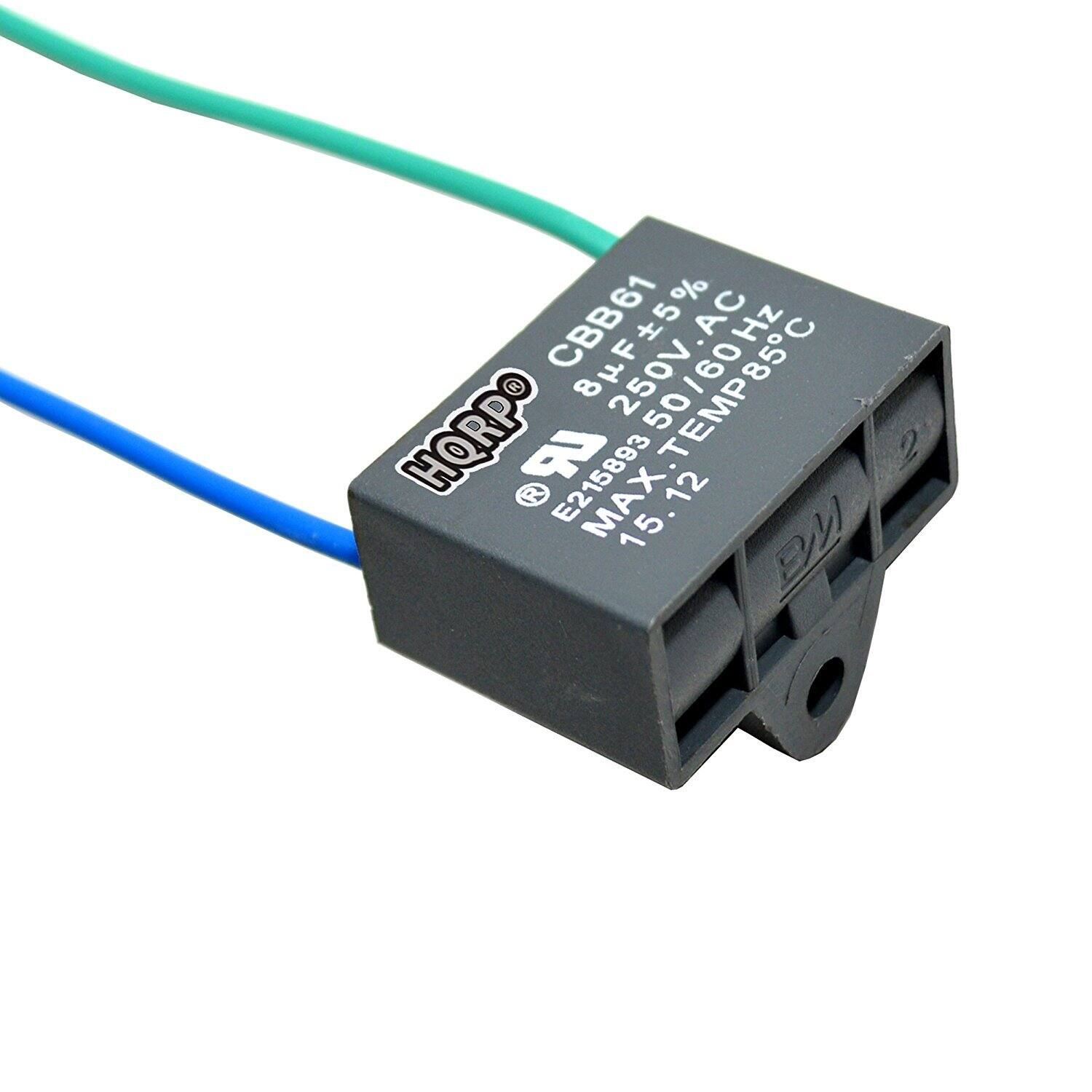 HQRP - 8 uF 2-Wire Ceiling Fan Motor Capacitor CBB61 250 VAC UL Listed - for Harbor Breeze price history on PriceWatchPro