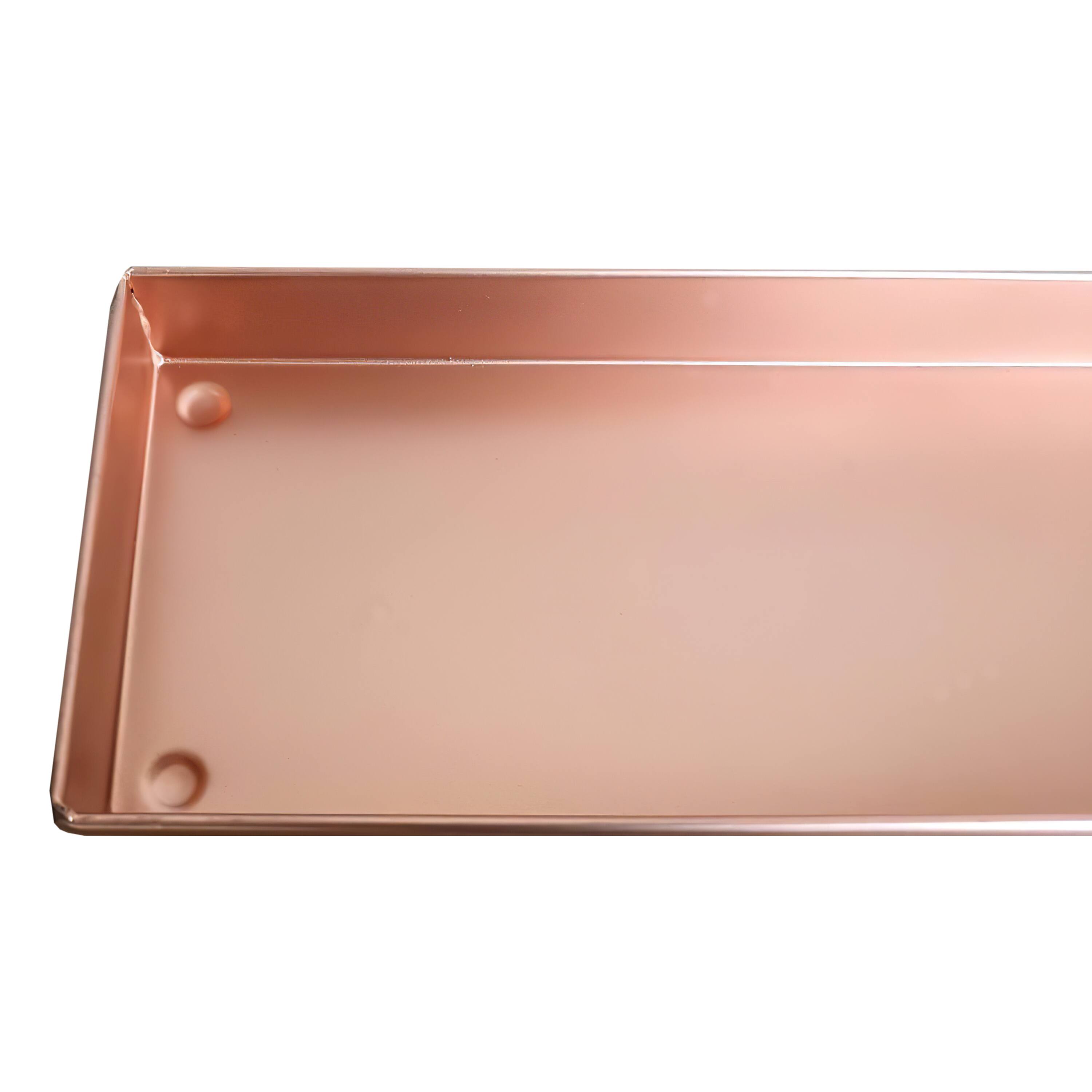 Alt View 2. Manhattan Lane - 29 Inch Rectangular Metal Windowsill Planter Tray, Trim Edges, Large - Copper.