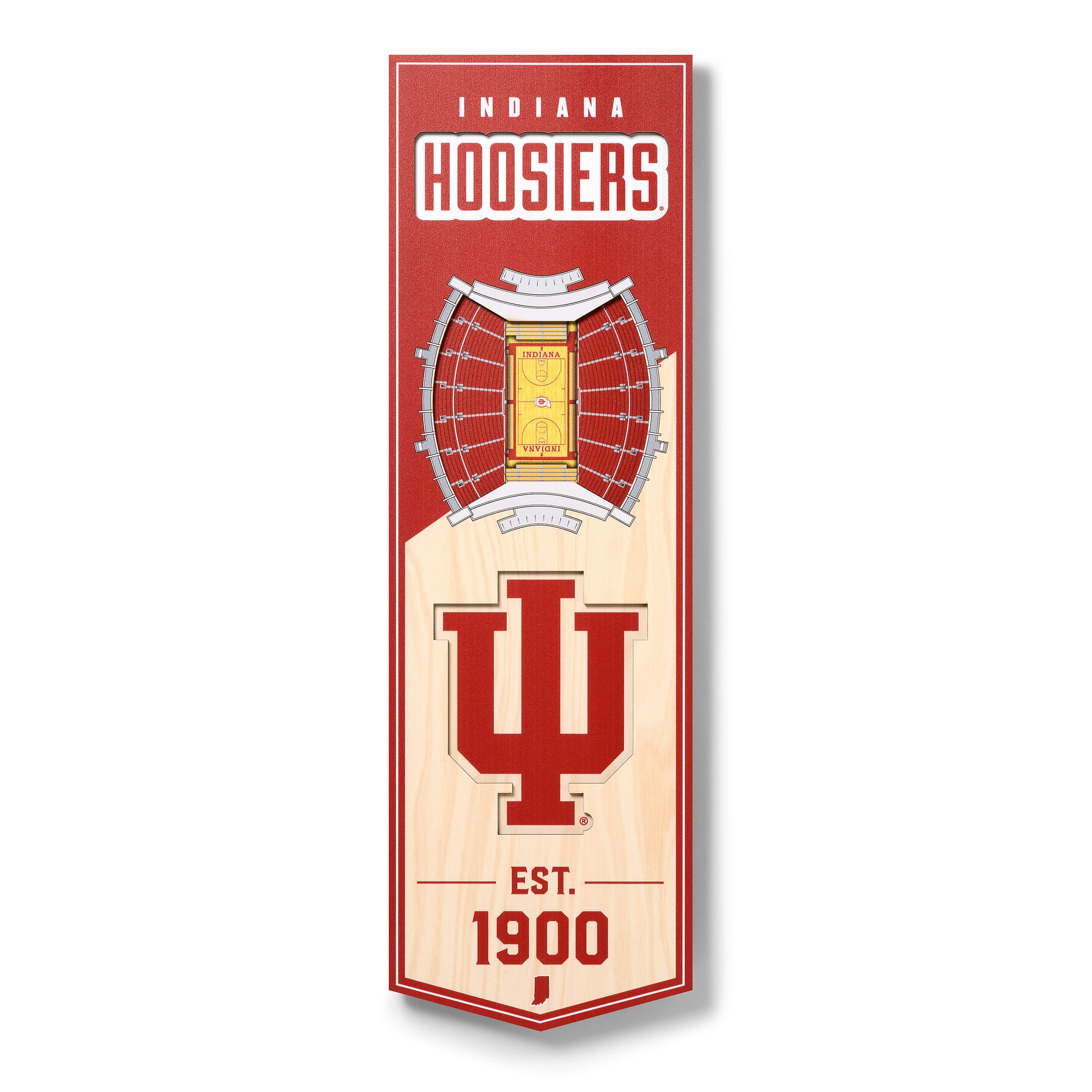 YouTheFan - Indiana Hoosiers 6'' x 19'' 3D StadiumView Banner - Multicolor price history on PriceWatchPro
