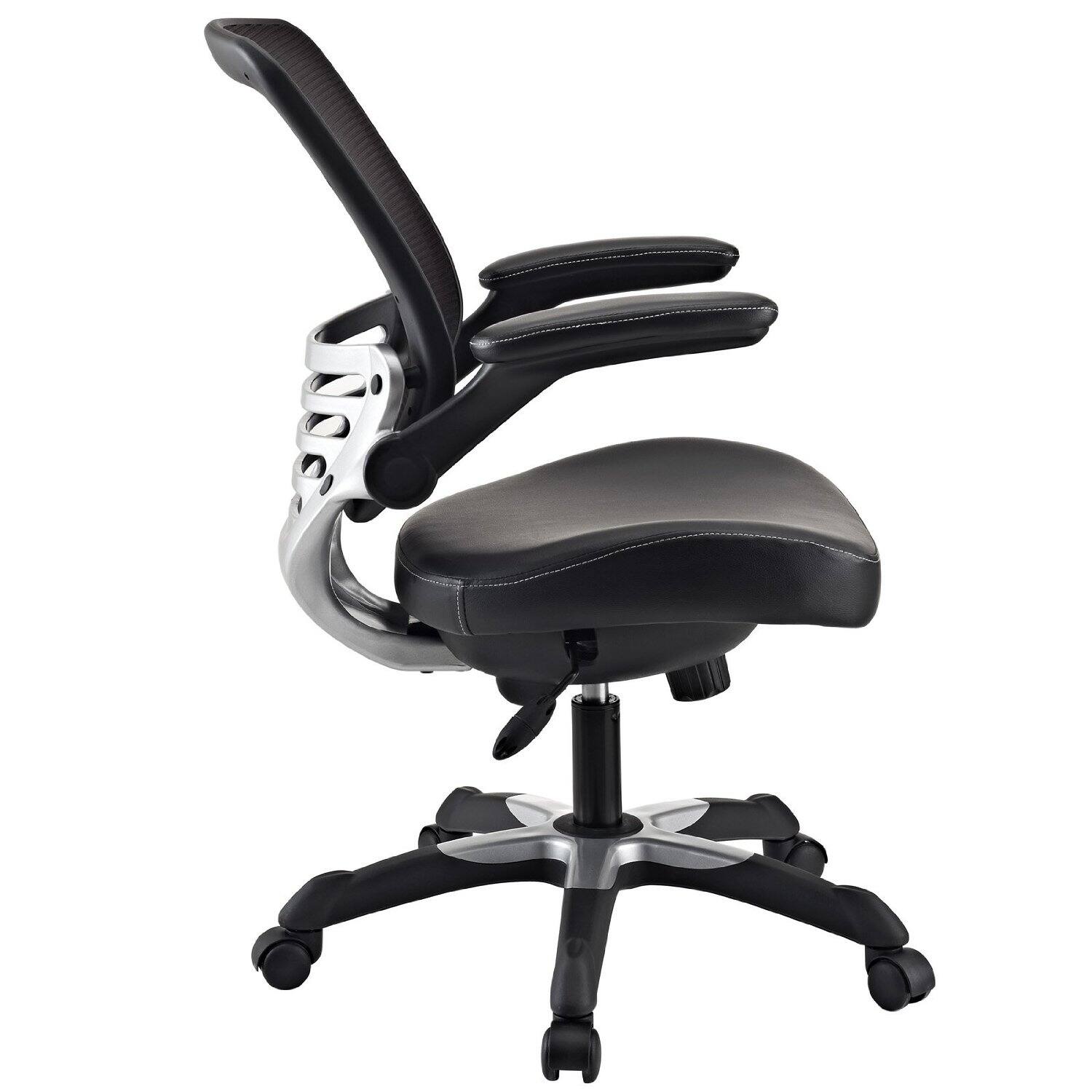 Angle. Hivvago - Modern Black Mesh Back Ergonomic Office Chair  with Flip-up Arms - Black.
