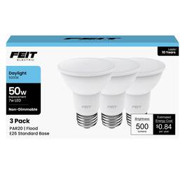 FEIT ELECTRIC - Feit PAR20 E26 (Medium) LED Bulb Daylight 50 Watt Equivalence 3 pk