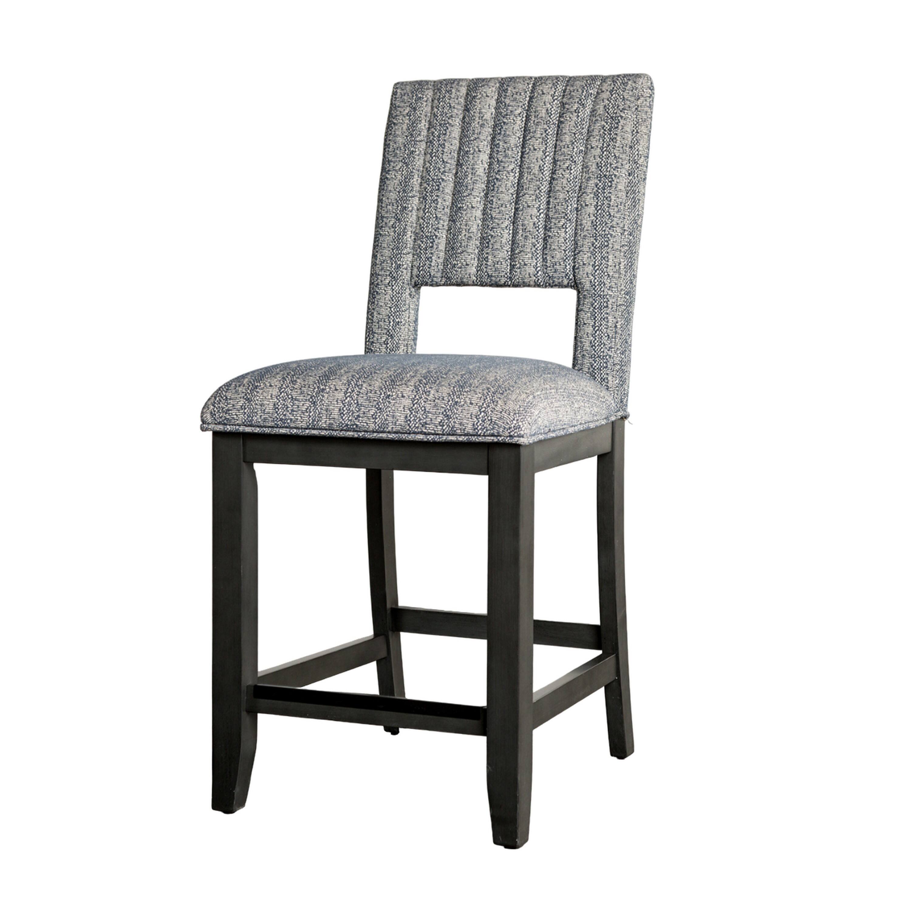 Alt View 2. Manhattan Lane - Manny Counter Height Chair Set of 2, Bluish Gray Fabric Seat and Back - Bluish Gray, Gray.