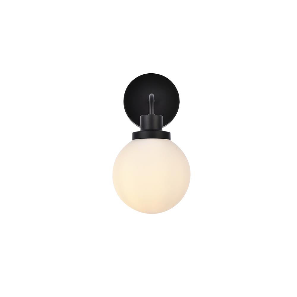 Alt View 3. Living District - Hanson 1 light bath sconce in black with frosted shade - Black And Frosted Shade.