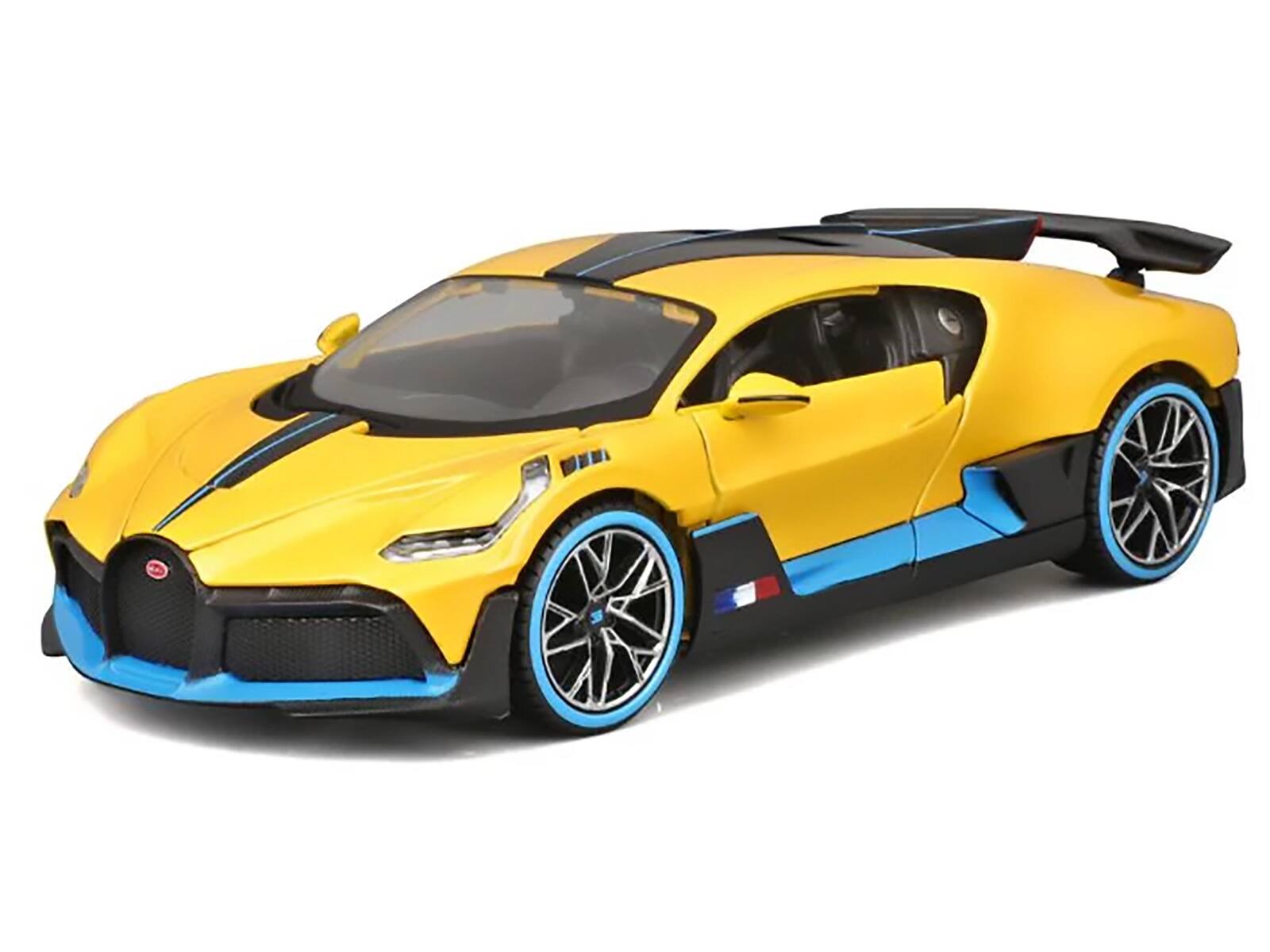 Alt View 2. Maisto - Bugatti Divo Yellow Metallic with Carbon and Blue Accents "Special Edition" 1/24 Die Cast Model Car by Maisto.