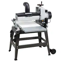 VEVOR - 16" Drum Sander with Stand & Extension Tables, 1.5HP 1720RPM Dual Motor Drum Sander for Woodworking - White;Black;Grey