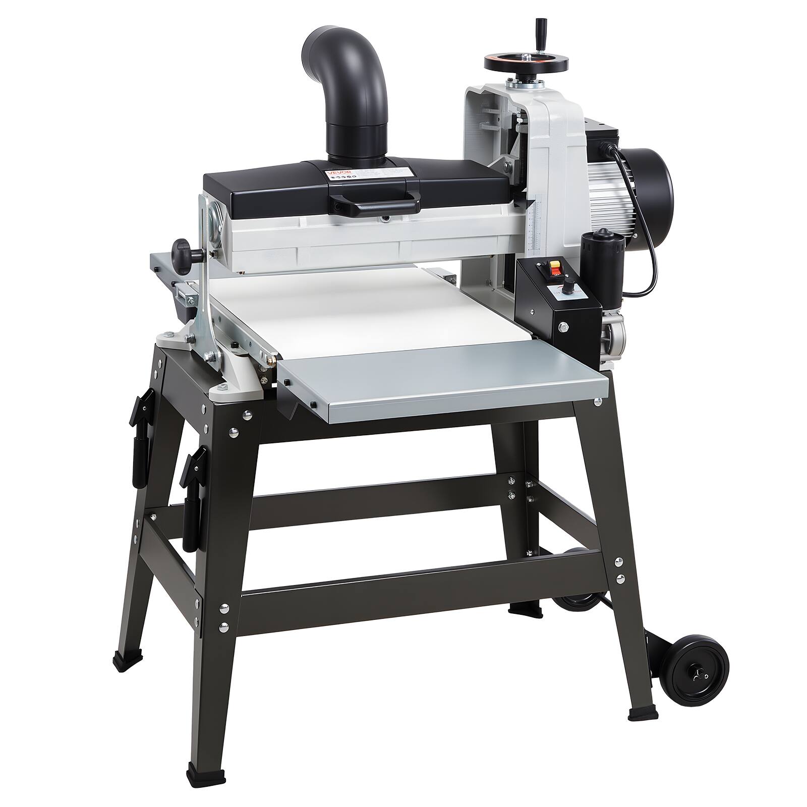 Front. VEVOR - 16" Drum Sander with Stand & Extension Tables, 1.5HP 1720RPM Dual Motor Drum Sander for Woodworking - White;Black;Grey.