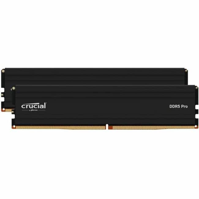 Crucial - CRUCIAL/MICRON - IMSOURCING Pro 96GB (2 x 48GB) DDR5 SDRAM Memory Kit - 96 GB (2 x 48GB) - DDR5-5600/PC5-44800 DDR5 - Unknown